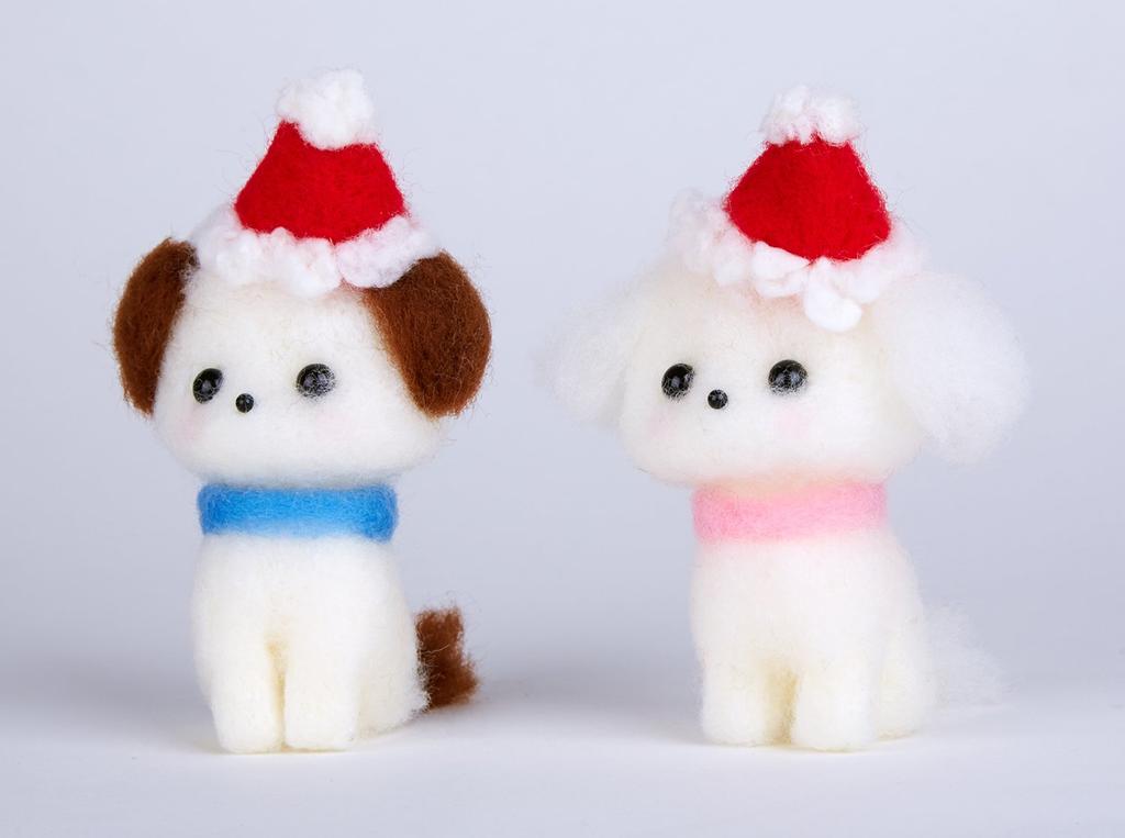 Hamanaka Felt Kit, Enjoy a Handmade Christmas with Felted Wool, Maltese & Beagle, H441-474