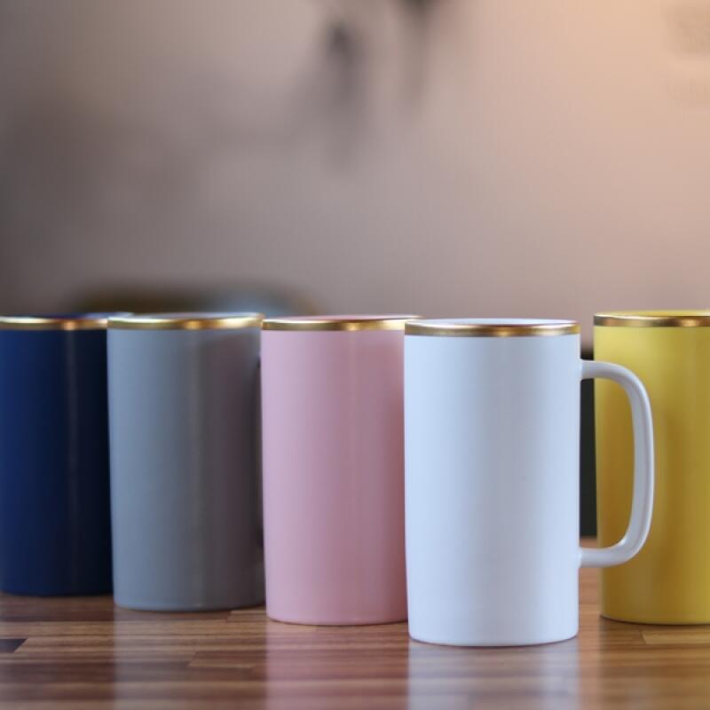 Tasse longue couleur mate Goldline 500ml_Rose Bébé