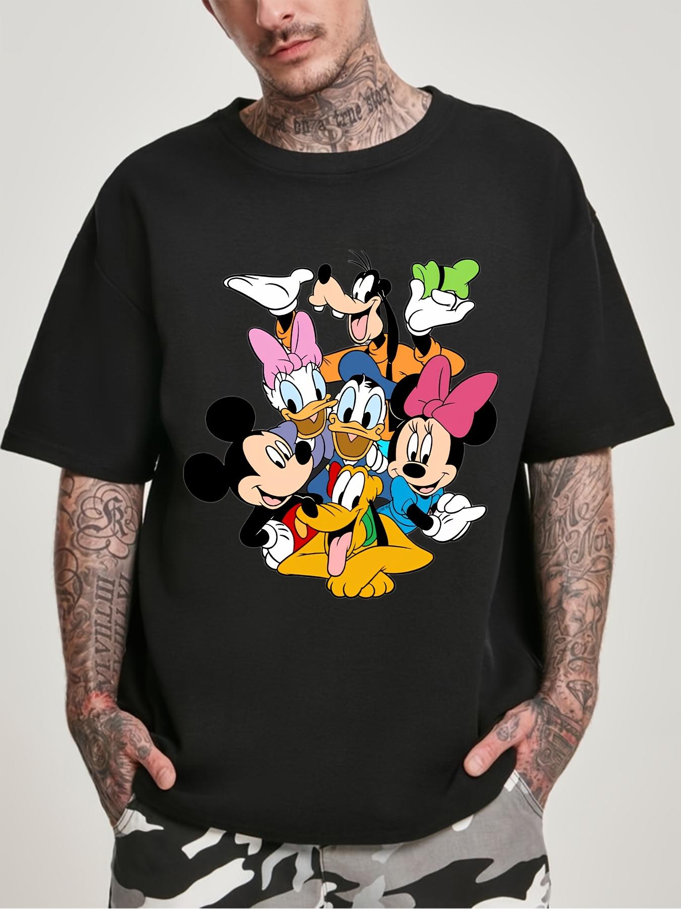 Casual Disney Mickey Graphic T-shirt - Black Short Sleeve S