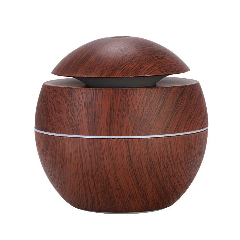 LED Wood Grain Aroma Diffuser 200ML Ultrasonic Humidifier Essential Oil for Home Office Bedroom Decorator