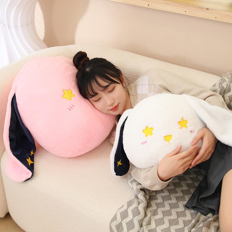 Cute Starry Sky Rabbit Dumpling Throw Pillow Large Bunny Plush Doll Lazy Bed Big Pillow Girl Sleeping Doll