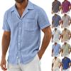 Chemise casual à manches courtes boutonnée pour homme
