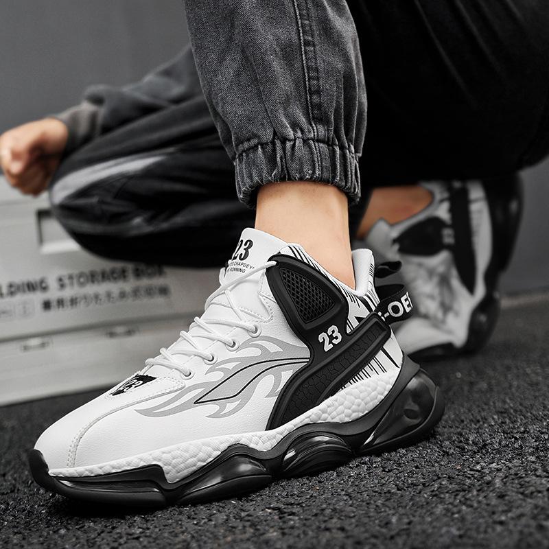 Autumn New Large Size Leather Dad Shoes Men's Shoes Thick Sole Shock Absorption Sports Outdoor Comfortable Casual Shoes Men's Jinjiang Shoes