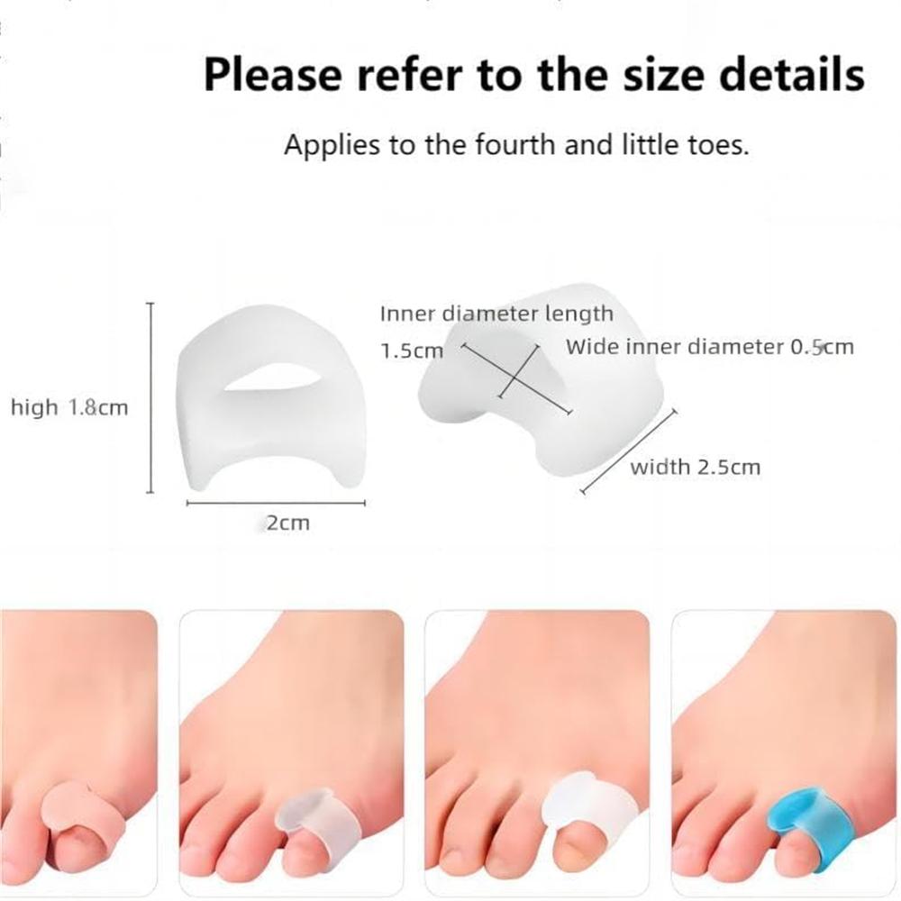12 PCS Gel Bunion Pads Toe Separators Single Ring Pinky Toe Stretchers Bunion Relief and Overlapping Toe Correction Unisex Soft Silicone Foot Care Kit