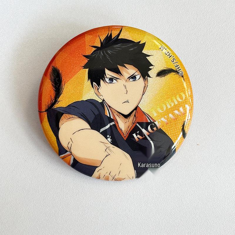 Official Haikyuu!! Hinata & Kageyama Double Flash Round Badge Tin Plate