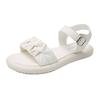 Fairy style sandals women's 2025 new summer wear with skirt one word with sandals soft sole beach shoes open toe