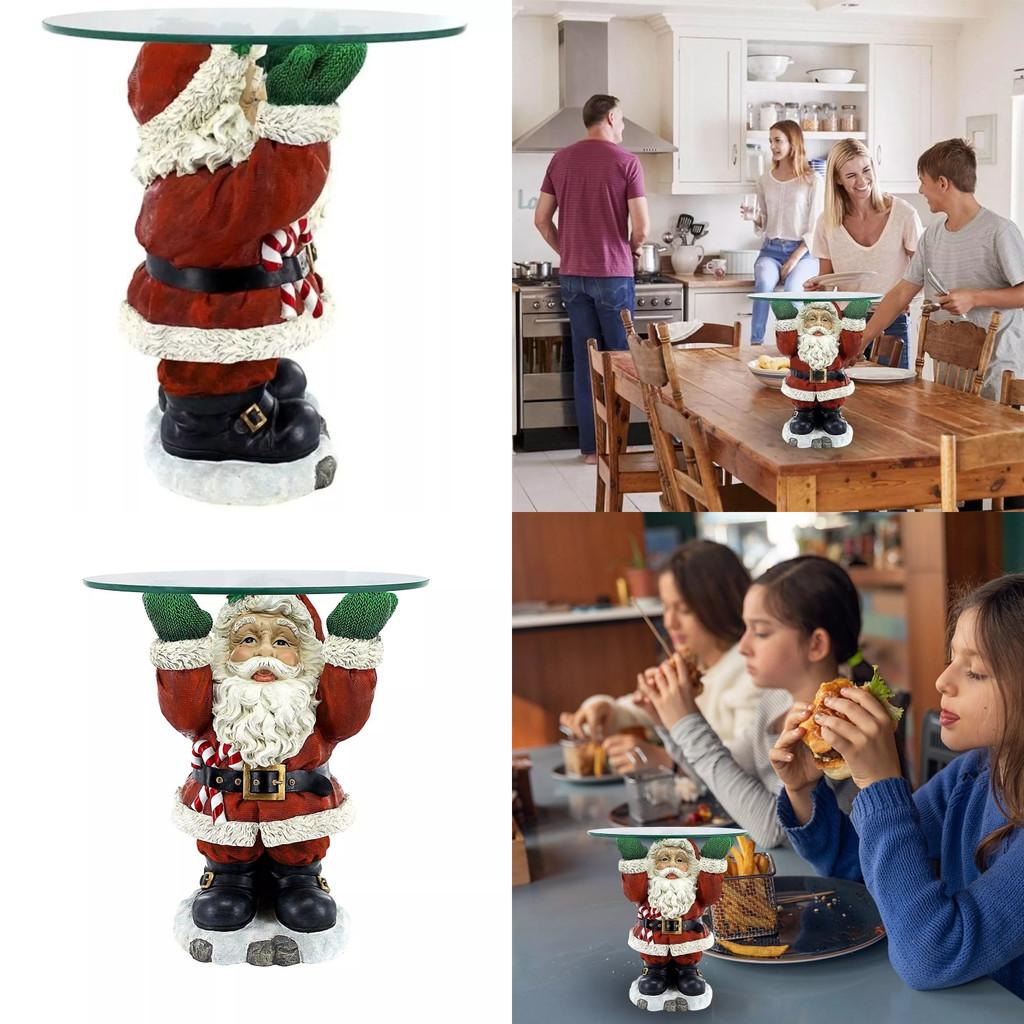 Whimsical Santa Claus Waiter Tray Resin Art Piece Ideal For Christmas Home Decor