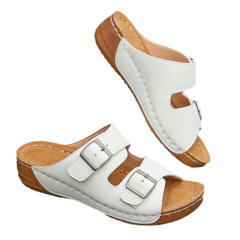 New cross-border foreign trade women's casual fashion thick bottom heightened large size women's summer slope heel thick bottom slippers