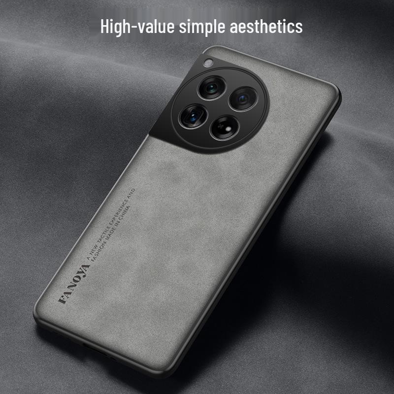 OnePlus Turbo6V Phone Case - Light Luxury Leather Texture, Retro Frosted Protective Case for OnePlus ACE6/1+15R