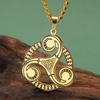 Colar Dawapara Triskele Símbolo Triskelion Espiral Tripla Irlandesa Geometria Sagrada Aço Inoxidável Joias Wiccan