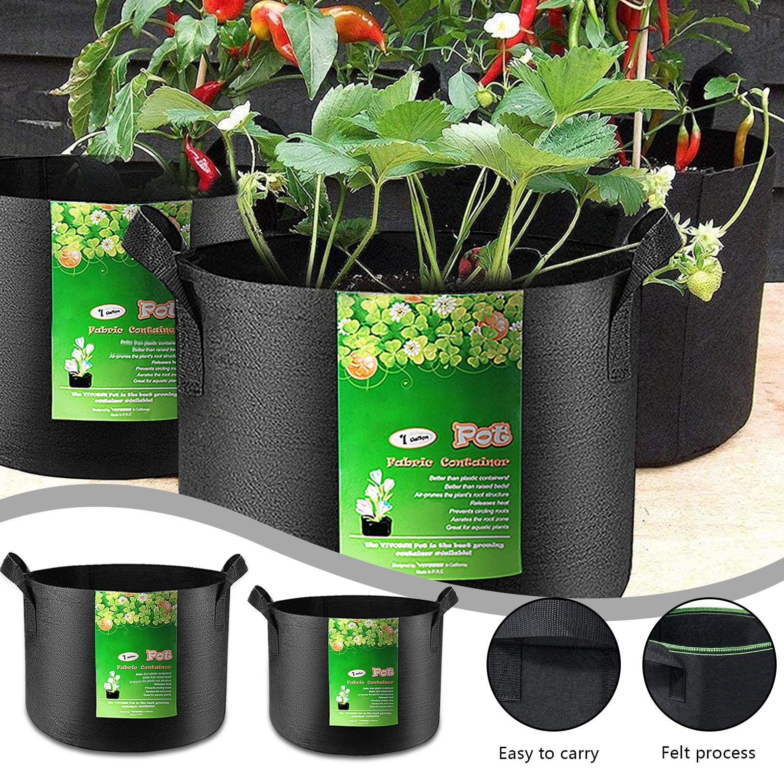 

Мешки для посадки, Мешок из утолщенного нетканого материала для аэрации, прочный, для садоводства, для томатов, картофеля, овощей, трав и цветов, черный One Size