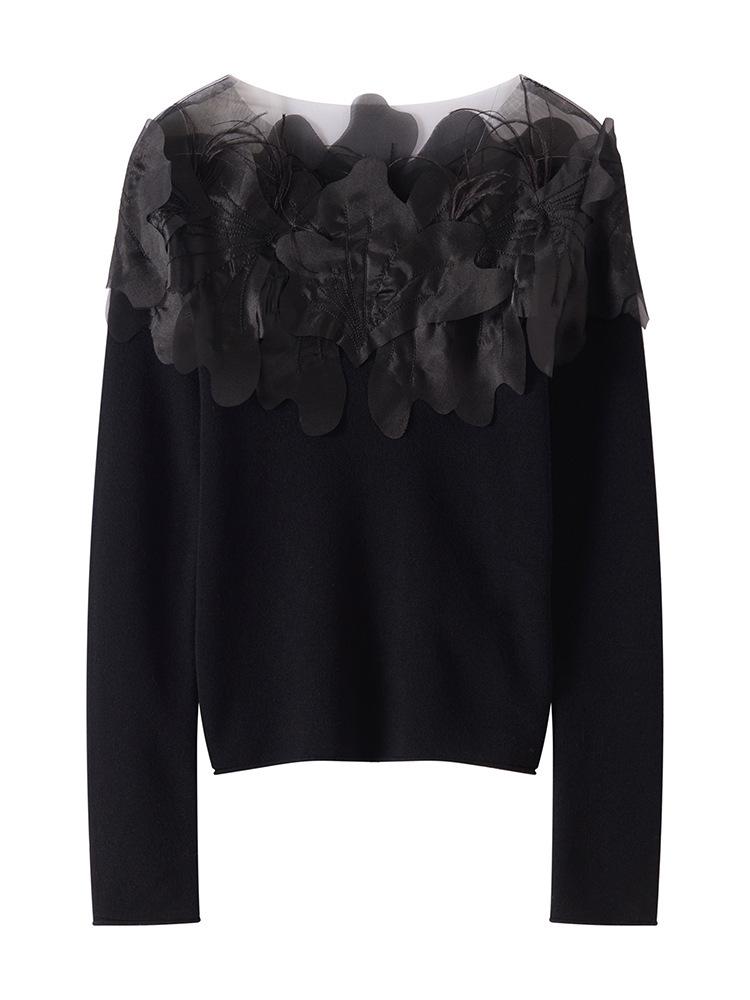 Autumn Winter Cashmere Knit One-Shoulder Base Layer Shirt - Fashionable, Versatile, Soft, Comfortable, Solid Color