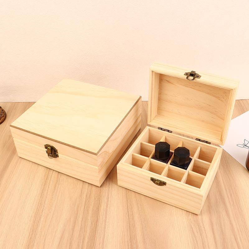 Cutie de Depozitare din Lemn cu 12/25 de Spații Organizator Portabil Recipient pentru Sticle de Ulei Esențial Aromaterapie Cutie de Depozitare Caz