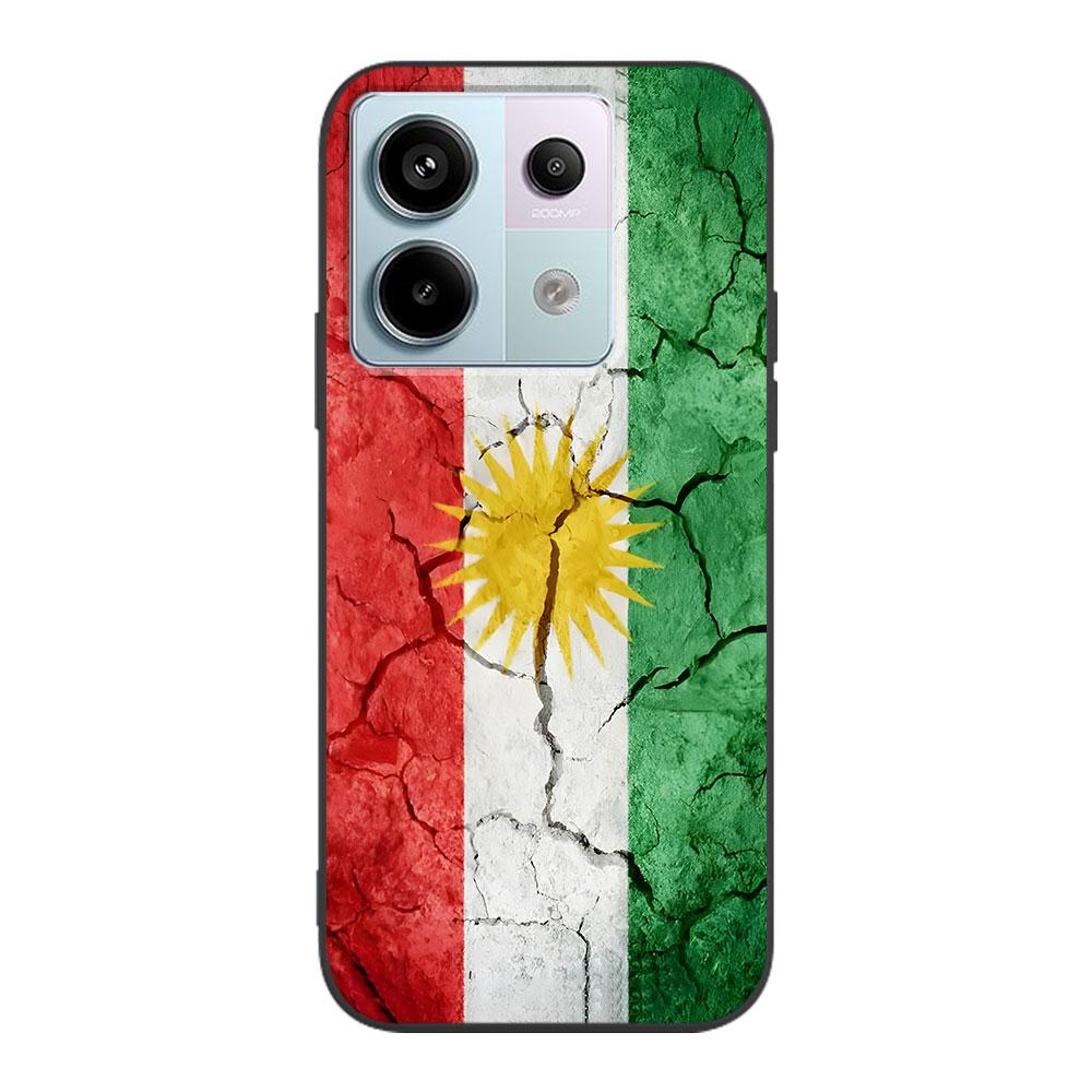 Kurdistan Flag Art Case for Xiaomi Redmi 10 10C 9C 9A 9i 9 Prime 9T 12 12C 10A K40 Pro Black Soft TPU Mobile Phone Bag Cover