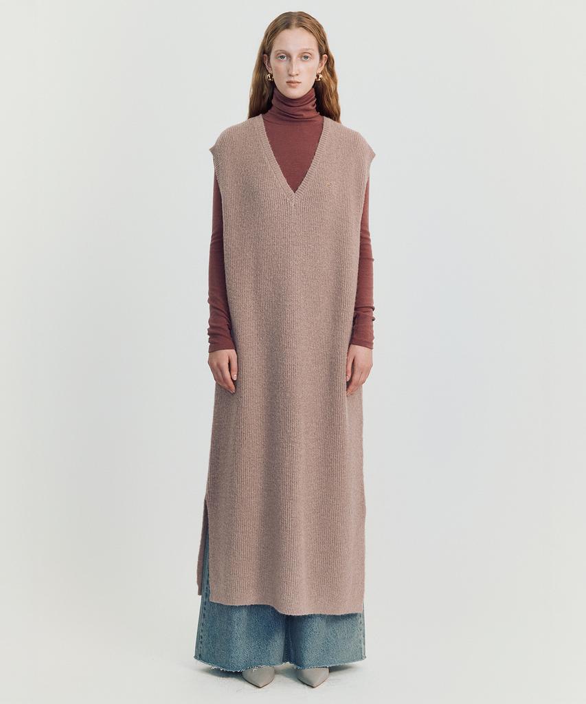Meibeoyu Volodina Knit Long Vest _ Pink