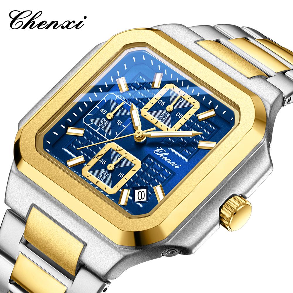 CHENXI High-End Watches for Man Fashion Luminous Business Waterproof Date Gold Stainless Steel Quartz Men's Watch New