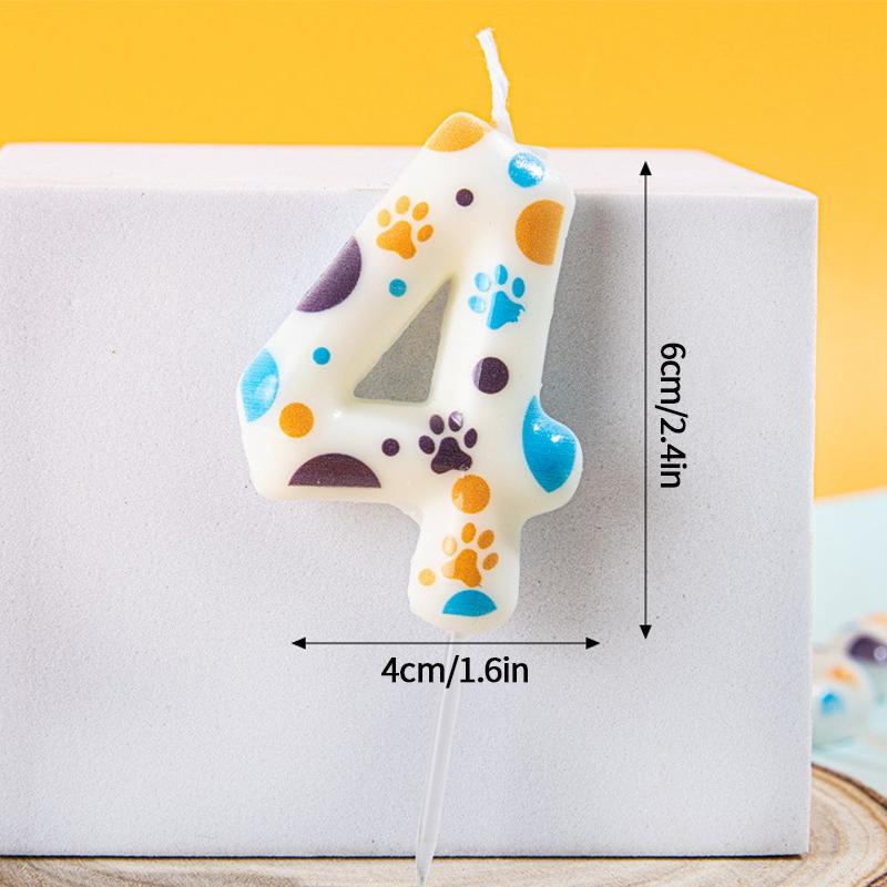 Kawaii Number Candles Digital Candle Cute Paw Top of the Cake Cute Cake Toppers Birthday Party Decoration Baby Shower Supplies