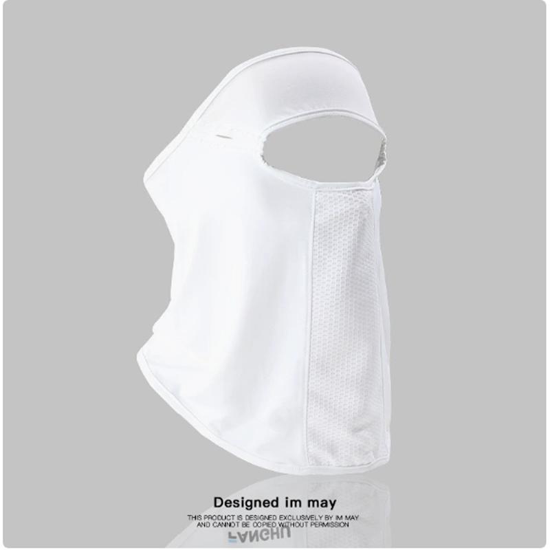 

Facial Gini Summer Sports Ear Cord Scarves Mask Neck Protection Anti-UV Ice Silk Sunscreen Mask Face Veil with Eyeglass Hole чёрный