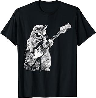 Unisexs Rock Cat Pattern Short Sleeve TShirts Funny 3D Guitar Cat Print Casual T Shirt Outdoor Unisex Unisex Y2k Tops Summer Clothing