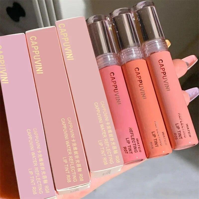 Neu 6 farbe Spiegel Färben Lip Gloss Feuchtigkeitscreme Flüssigkeit Lippenstift Wasserdicht Langlebige Rote Lippen Tönung Koreanische Make-Up Kosmetische