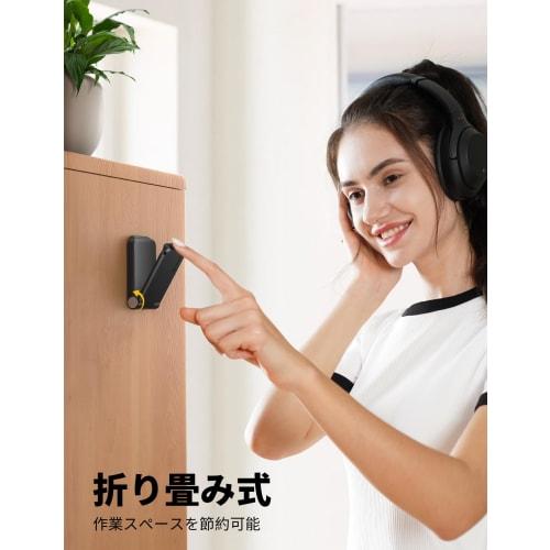 Lamicall Foldable Headphone Hook, Wall Mount, Compact: Secures with Double-Sided Tape, Headphone Holder, Under-Desk Headset Hanger, Small, Hanging Sto