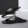 2025 one-word drag men's summer wear 2025 new trendy sandals soft-soled non-slip beach slippers