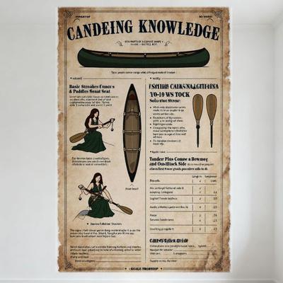 Letrero Metálico Vintage de Conocimientos de Piragüismo - Póster Educativo Antiguo de Técnica de Remo para Decoración de Pared de Hogar, Cueva de Hombre, Bar