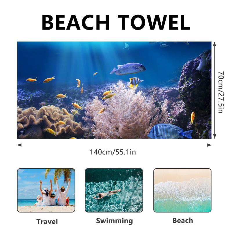 Ultra Soft Microfiber Beach Towel 70x140cm Quick Dry Printed Bath Pool Travel Gym