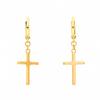 Gold Earrings Stainless Steel Hanging Crosses