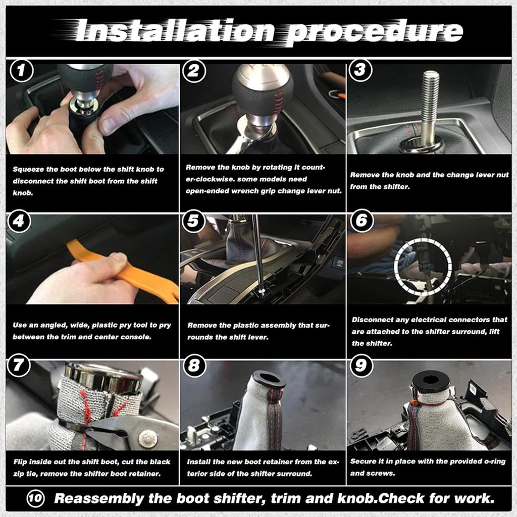 Universal Shift Knob Stopper - Wrench, Boot Retainer, Limiter, Shifter - Black