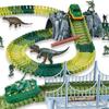 Explore The 144pcs Dinosaur Dino World Kid Flexible Race Car Track Play Set