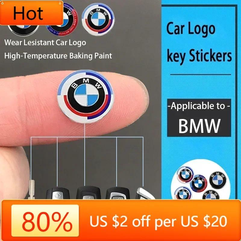 New 2025 11/14mm Car Remote Key Fob Emblem Badge Radio Button Sticker For BMW 50th E46 E90 E49 F30 F80 E36 E46 E93 E92 F34