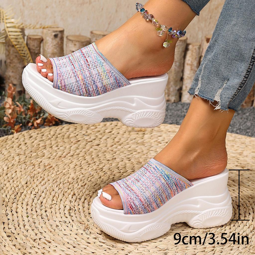 Fashion Women Sandals Fashion Comfortable Casual Shoes Women 2025 New Non-slip Thick-soled Sandals Round-toe Wedge Light Roman Sandals