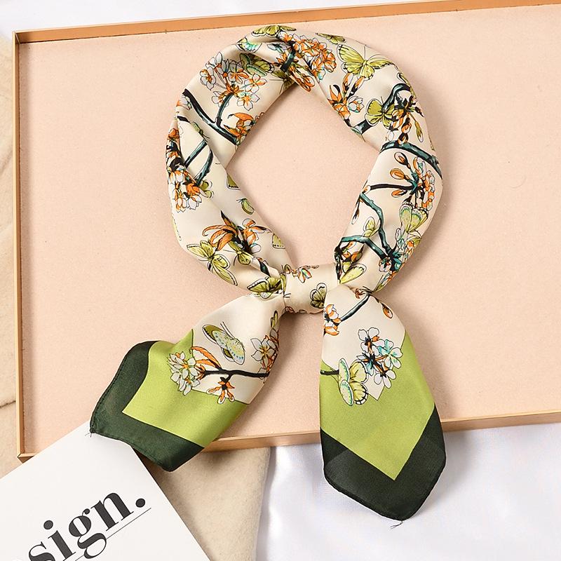 Vysoce kvalitní hedvábný šátek: 70cm Módní dámský čtvercový šátek, Celoroční, Lehký na jaro, podzim, léto, nebo jako stylový doplněk ke košili.