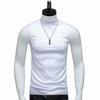 Men's Trendy Sleeveless Ice Silk Slim T-Shirt with Half Turtleneck