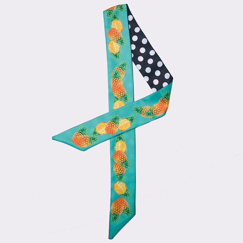 

2023 womens scarfs new fashion pineapple headband long head scarf brand shawls silk bag rabbon fashion Headdress