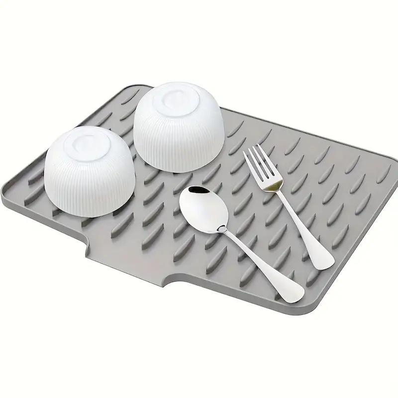 Kitchen Anti Slip Silicone Drainage Pad, Cutlery Storage Rack, Built-in Drainage Design, Heat-resistant and Easy To Clean, Suitable for Kitchen Use