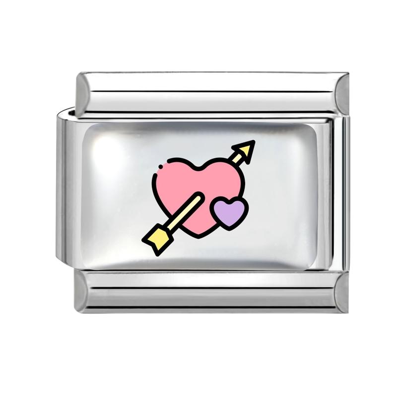 New Lovely Heart Envelope Rose Butterfly Cherry Charm Links Fit 9mm Italian Bracelet Women Men Making DIY Jewelry Gifts