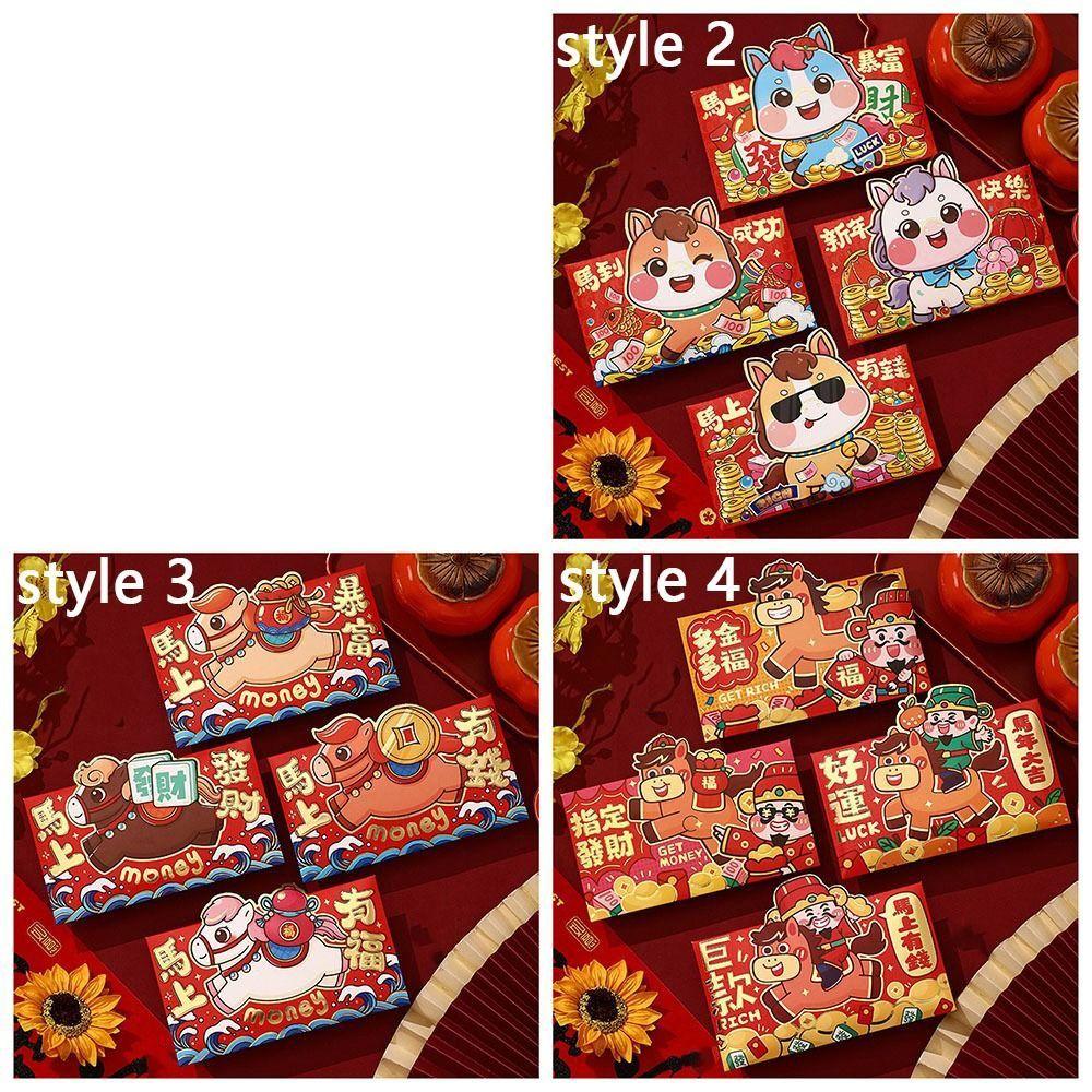 4pcs Thickened Lucky Red Pocket Cartoon New Year Red Packet Creative Money Envelope  Wedding