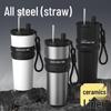Large 316 Stainless Steel Thermos Cup with Straw - Stylish, High-Capacity Cooler for Coffee or Water, Perfect Gift