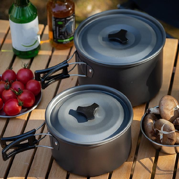 Outdoor NonStick Camping Cookware with Lid Outdoor Cooking Pots Portable Cooking Utensils for Outdoor Camping Picnic