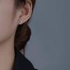 Shiny Zirconia Eight-Pointed Star Stud Earrings: Korean-Japanese Retro Hip Hop Fashion for Women