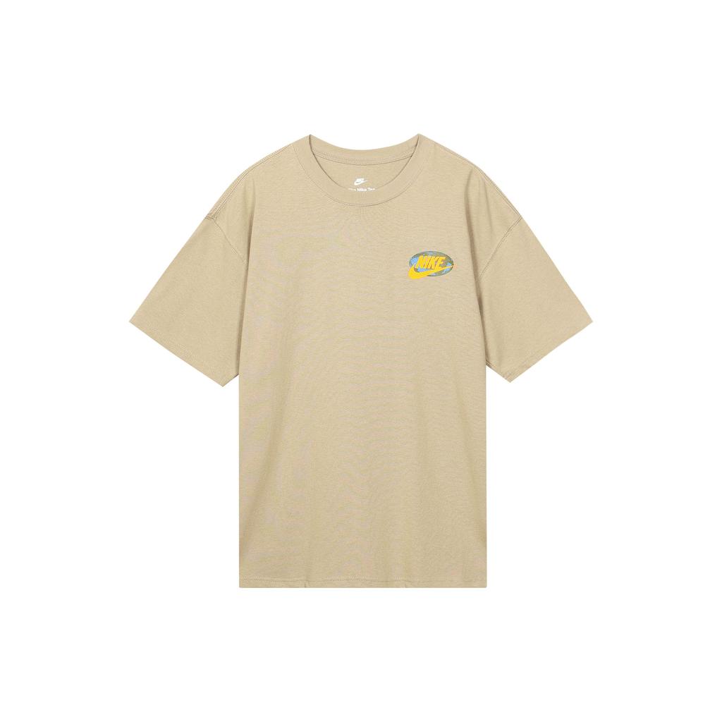 Nike Sportswear Earth Print Vintage Crew Neck Short Sleeve T-Shirt With Drop Shoulders Men Tops Khaki FB9812-247