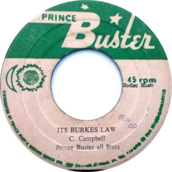 

7inch Record PRINCE BUSTERS ALL STARS Its Burkes Law Praise Without Rai NONE Prince Buster Jamaica Reggae Ska Dub Used