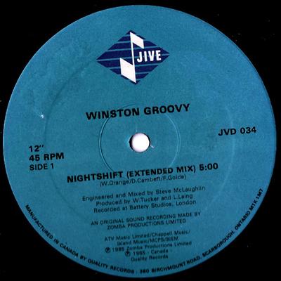 12inch Record WINSTON GROOVY - Nightshift JVD034 Jive 1985 Canada Reggae, Ska & Dub Used