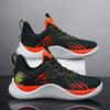 Curry basketball shoes breathable mesh fly-woven men's cushioning rebound soft sole middle school student running sneakers