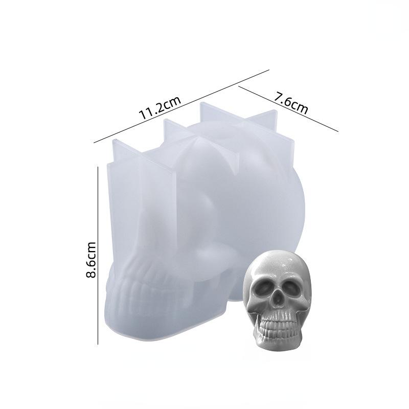 Large Skull Candle Silicone Mold Halloween Ornament Silicone Molds Epoxy Soap Plaster Mold 3D Craft Casting Mould Home Decor