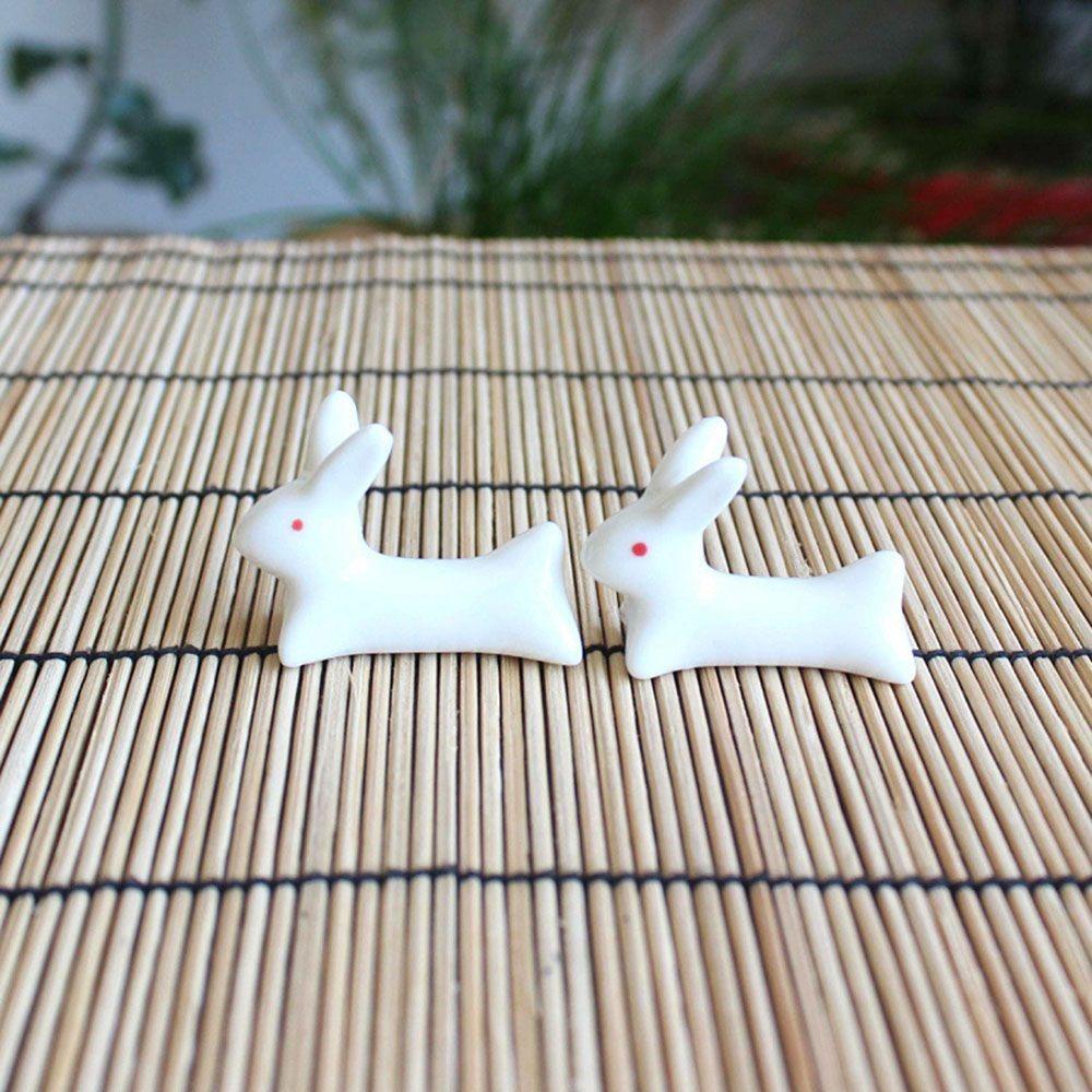 Home Decoration Flatware Porcelain Rest Fork Spoon Chopsticks Chopsticks 2Pcs Rack Ceramic Rabbit