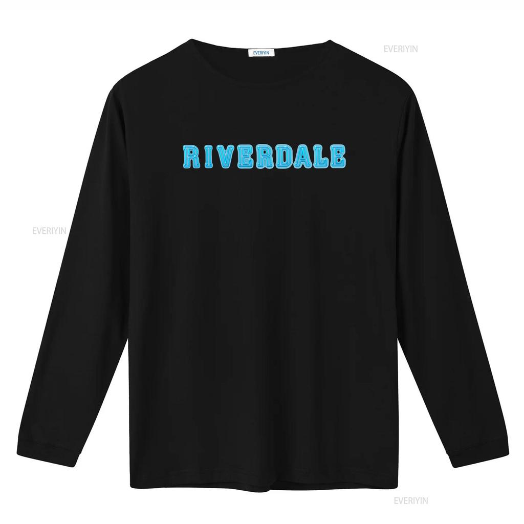 Riverdale Logo Neon Blue Print Adult T Shirt Trendy Fashion for Fans vintage Washed graphic Unisex Stylish Casual