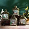 Glow Christmas Wind  Lantern Candles Light Snow Globe Lantern Retro   Prop